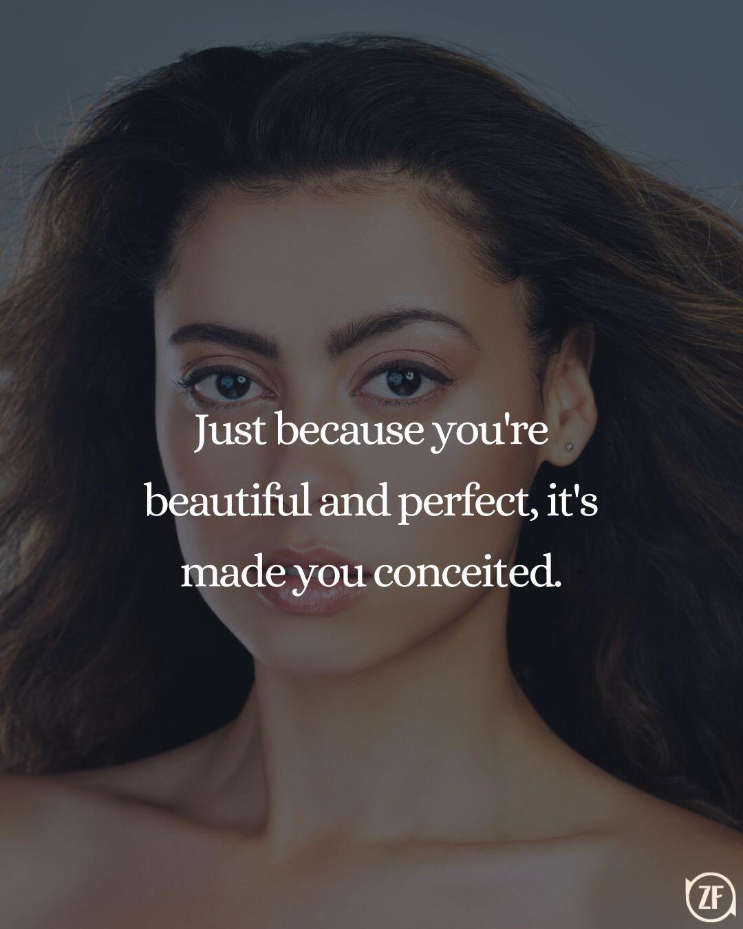 Just because you're beautiful and perfect, it's made you conceited.