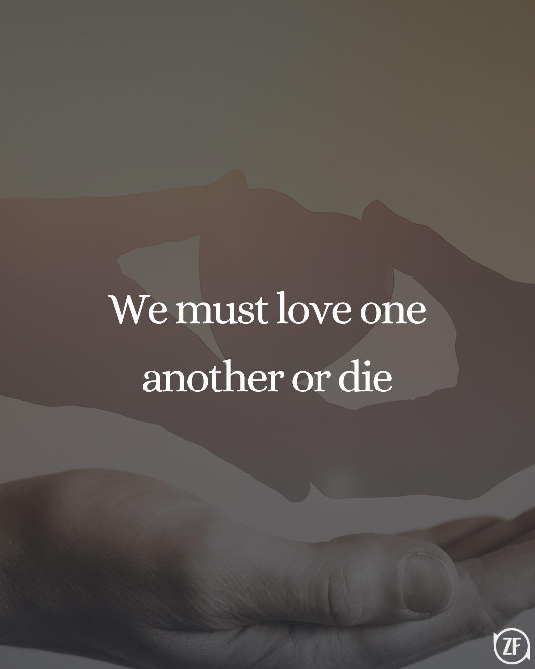 We must love one another or die