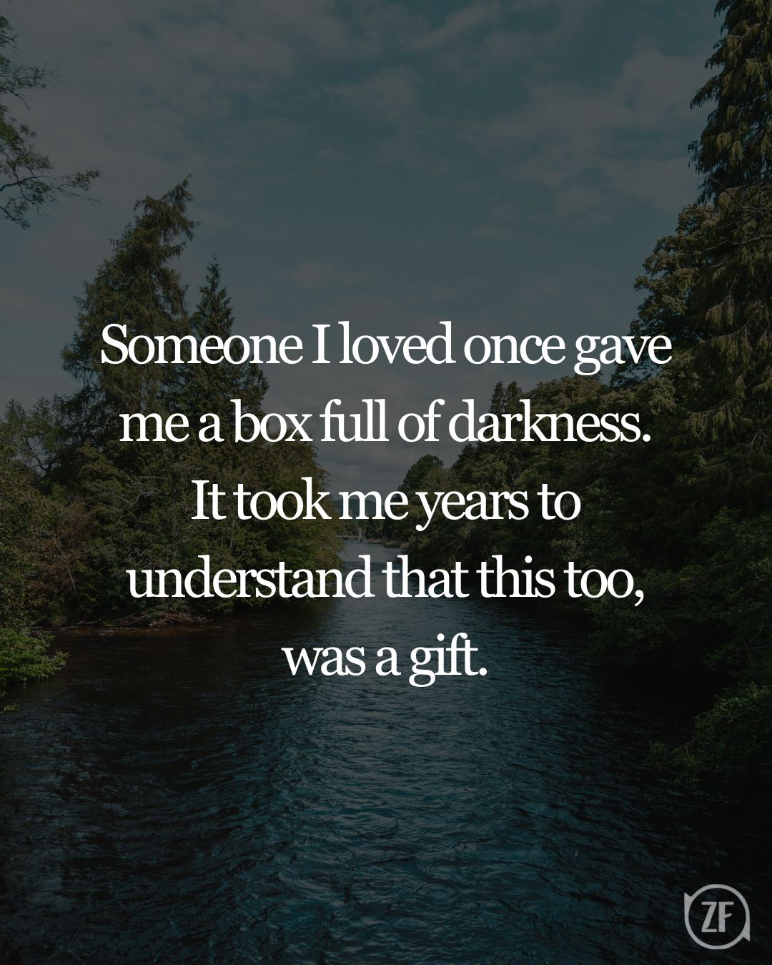 Someone I loved once gave me a box full of darkness. It took me years to understand that this too, was a gift.